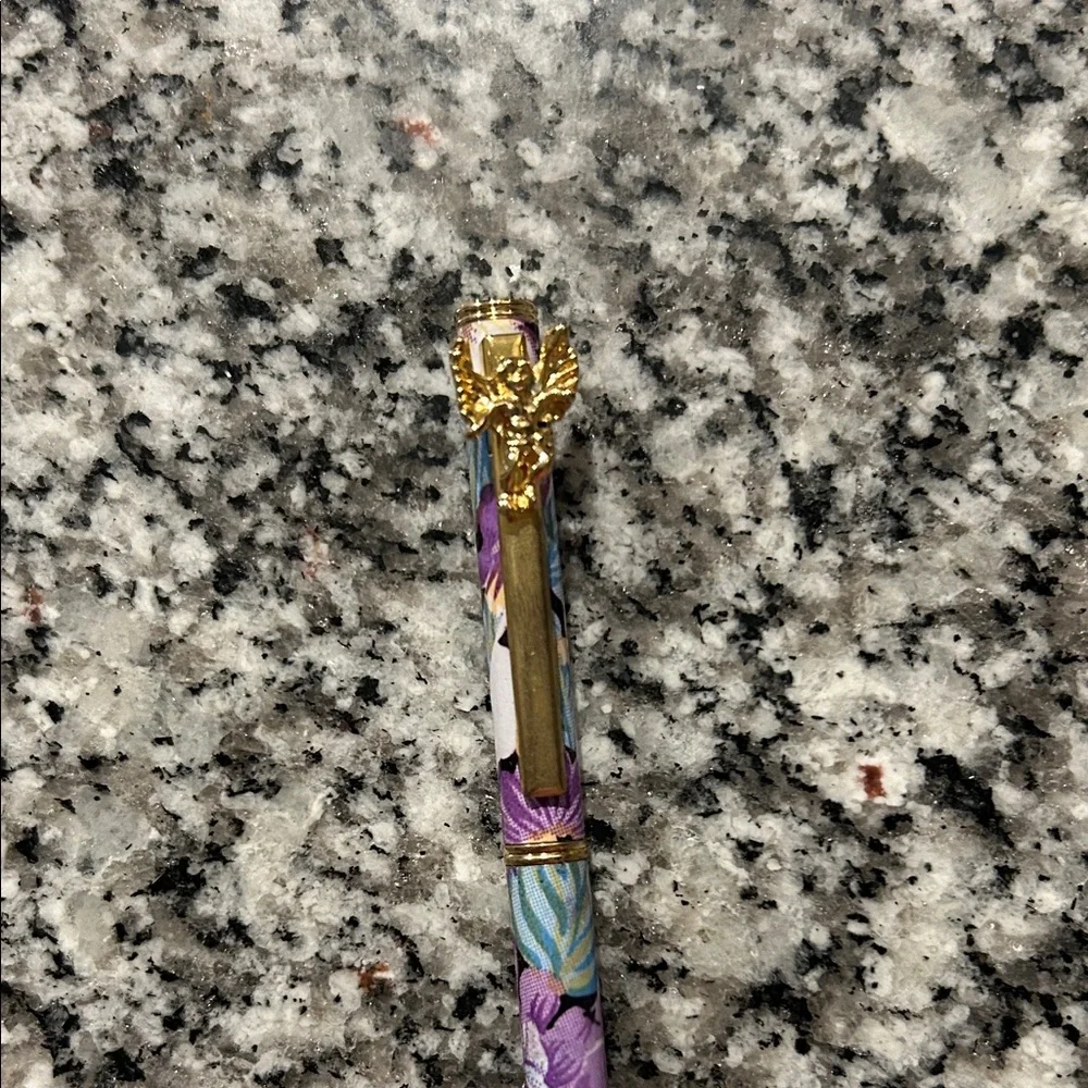 Floral Gold and Purple Pencil Case